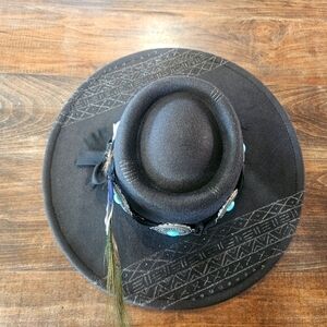 Custom Burned Wide Brim Hat